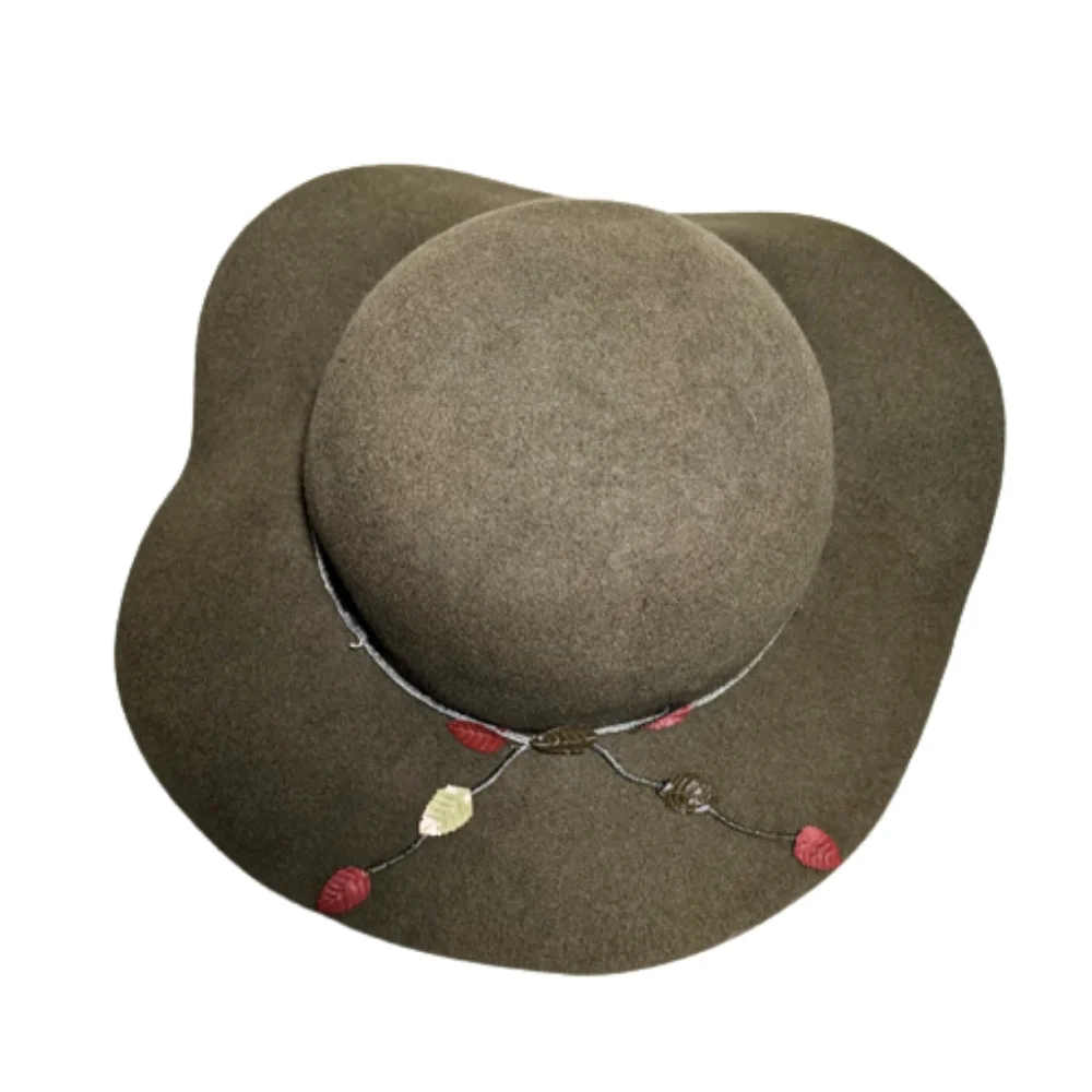 Vint. BANASH BOSTON Wide Brim Boho Floppy Hat - Picture 3 of 7
